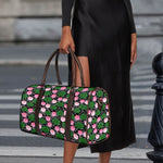 Lotus Flower And Leaf Pattern Print Duffle Bag