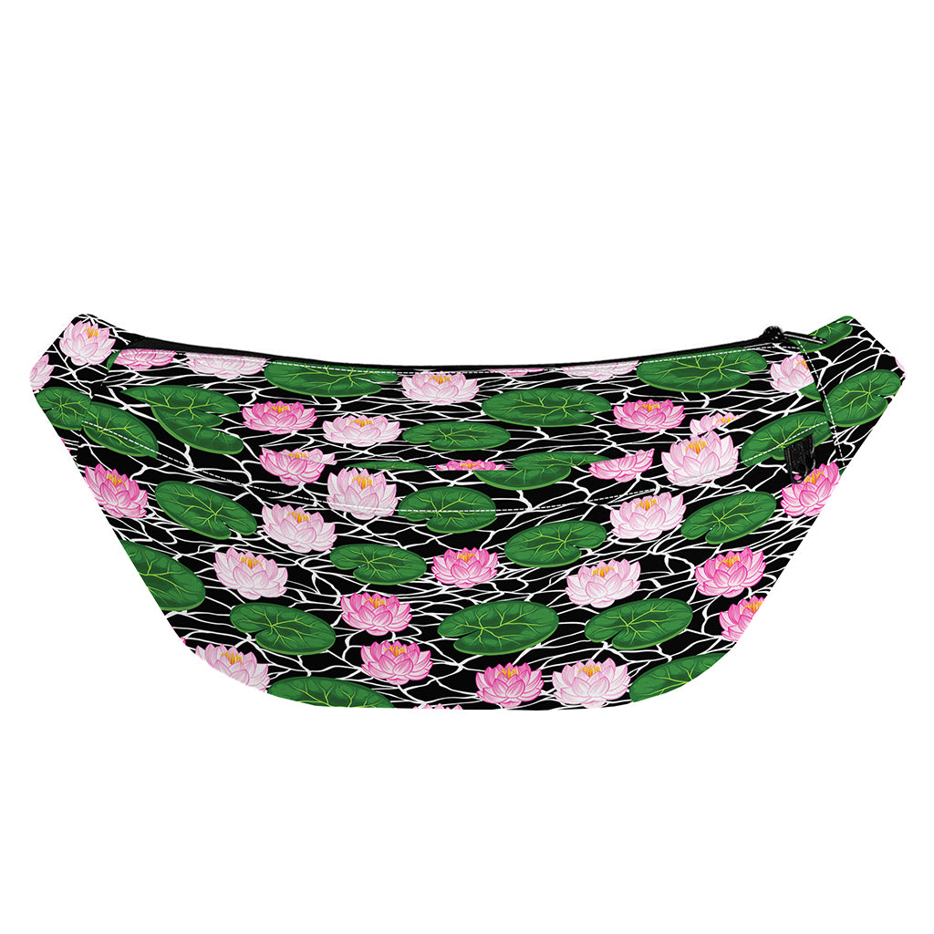 Lotus Flower And Leaf Pattern Print Fanny Pack
