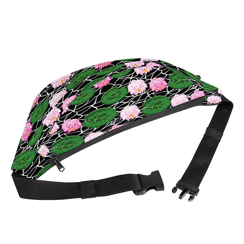 Lotus Flower And Leaf Pattern Print Fanny Pack