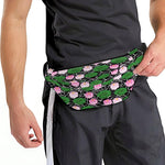 Lotus Flower And Leaf Pattern Print Fanny Pack