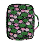 Lotus Flower And Leaf Pattern Print Front Pocket Bible Bag