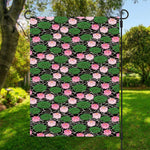 Lotus Flower And Leaf Pattern Print Garden Flag