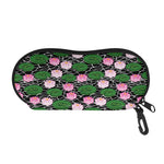 Lotus Flower And Leaf Pattern Print Glasses Case