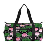 Lotus Flower And Leaf Pattern Print Gym Bag