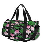 Lotus Flower And Leaf Pattern Print Gym Bag