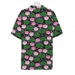 Lotus Flower And Leaf Pattern Print Hawaiian Shirt