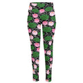 Lotus Flower And Leaf Pattern Print High-Waisted Pocket Leggings