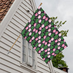 Lotus Flower And Leaf Pattern Print House Flag