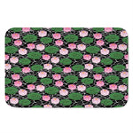 Lotus Flower And Leaf Pattern Print Indoor Door Mat