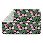 Lotus Flower And Leaf Pattern Print Indoor Door Mat