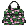 Lotus Flower And Leaf Pattern Print Insulated Lunch Bag
