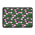 Lotus Flower And Leaf Pattern Print Kitchen Mat