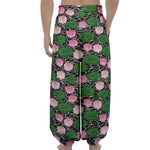 Lotus Flower And Leaf Pattern Print Lantern Pants