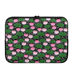 Lotus Flower And Leaf Pattern Print Laptop Sleeve