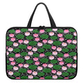 Lotus Flower And Leaf Pattern Print Laptop Sleeve With Handle