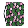 Lotus Flower And Leaf Pattern Print Leather Bible Cover