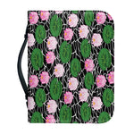 Lotus Flower And Leaf Pattern Print Leather Bible Cover
