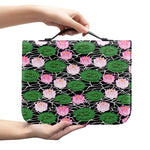 Lotus Flower And Leaf Pattern Print Leather Bible Cover