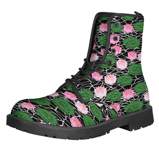 Lotus Flower And Leaf Pattern Print Backpack