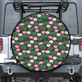 Lotus Flower And Leaf Pattern Print Leather Spare Tire Cover