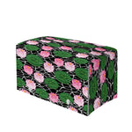 Lotus Flower And Leaf Pattern Print Leather Tissue Box Cover