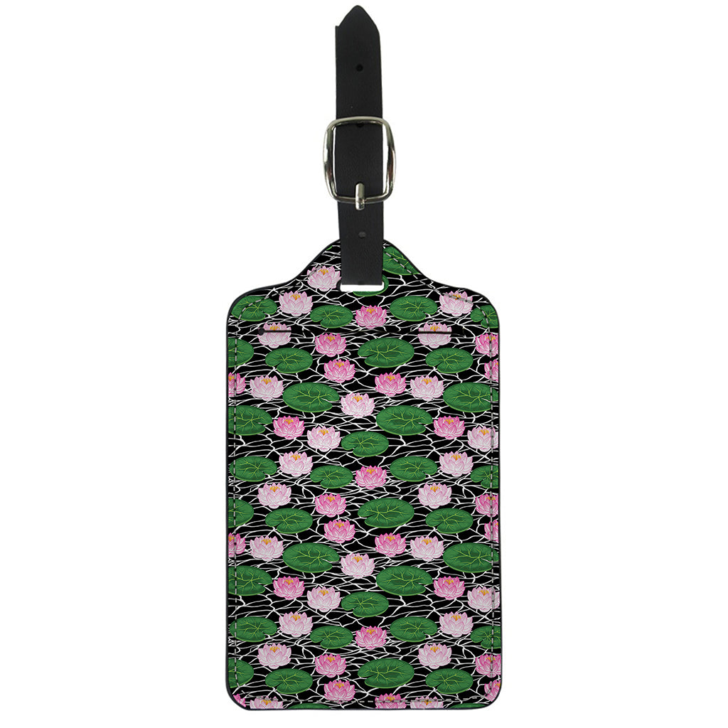 Lotus Flower And Leaf Pattern Print Luggage Tag