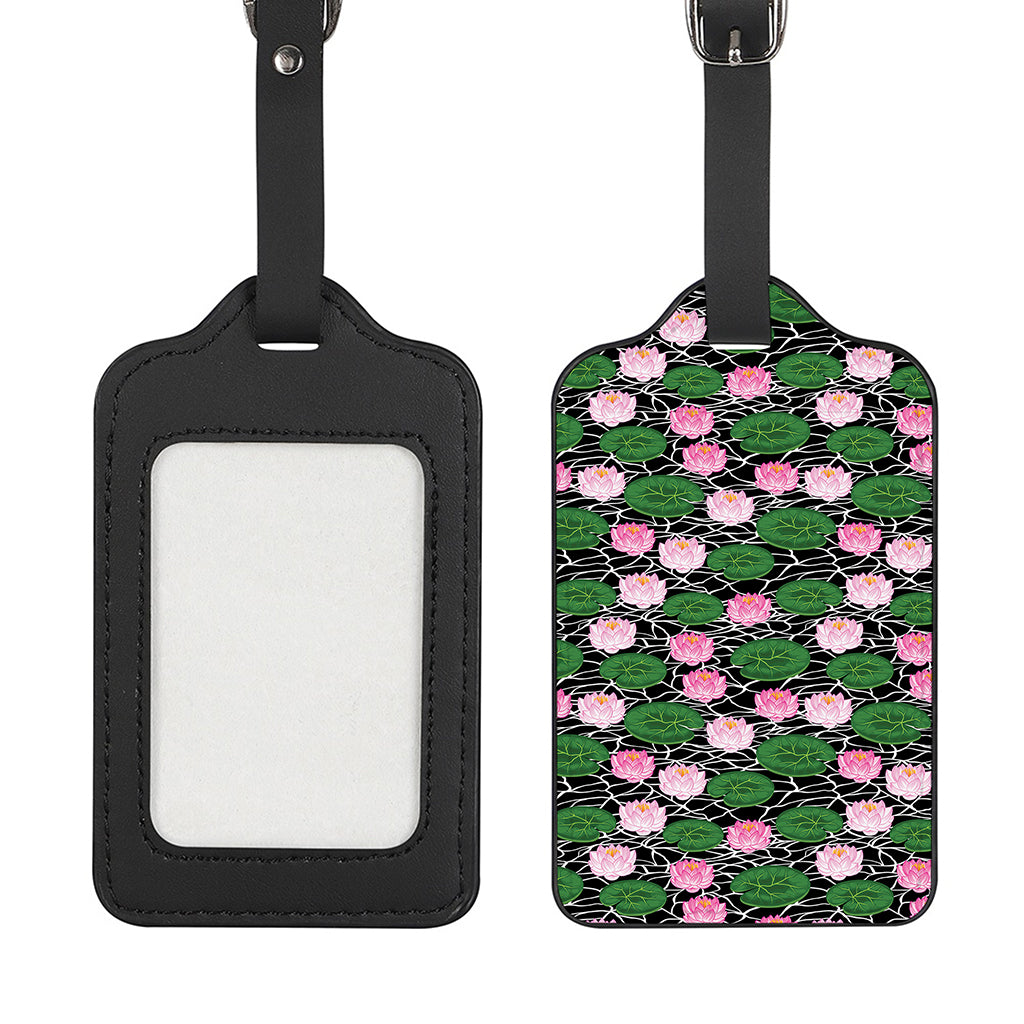 Lotus Flower And Leaf Pattern Print Luggage Tag