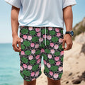 Lotus Flower And Leaf Pattern Print Men's Cargo Shorts