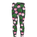 Lotus Flower And Leaf Pattern Print Men's Leggings
