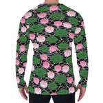 Lotus Flower And Leaf Pattern Print Men's Long Sleeve T-Shirt