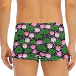 Lotus Flower And Leaf Pattern Print Men's Short Boxer Briefs