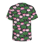Lotus Flower And Leaf Pattern Print Men's Sports T-Shirt