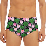 Lotus Flower And Leaf Pattern Print Men's Triangle Swim Briefs