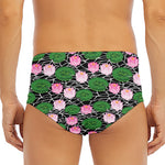 Lotus Flower And Leaf Pattern Print Men's Triangle Swim Briefs