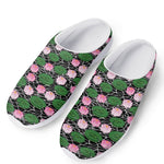 Lotus Flower And Leaf Pattern Print Mesh Casual Shoes