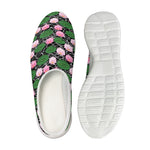 Lotus Flower And Leaf Pattern Print Mesh Casual Shoes