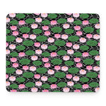 Lotus Flower And Leaf Pattern Print Mouse Pad