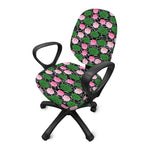 Lotus Flower And Leaf Pattern Print Office Chair Cover