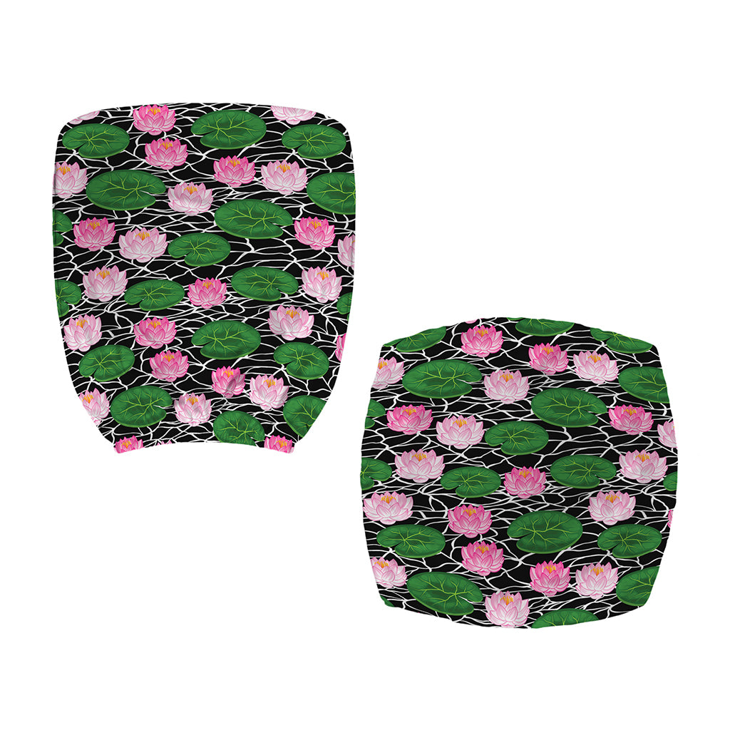 Lotus Flower And Leaf Pattern Print Office Chair Cover