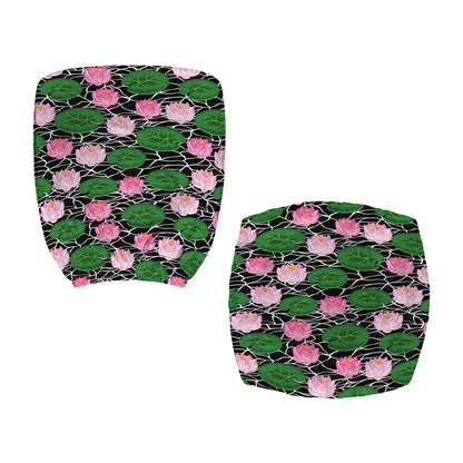 Lotus Flower And Leaf Pattern Print Office Chair Cover