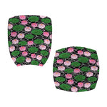 Lotus Flower And Leaf Pattern Print Office Chair Cover