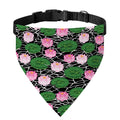 Lotus Flower And Leaf Pattern Print Over The Collar Dog Bandana