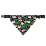 Lotus Flower And Leaf Pattern Print Over The Collar Dog Bandana