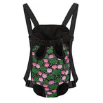 Lotus Flower And Leaf Pattern Print Pet Carrier Backpack