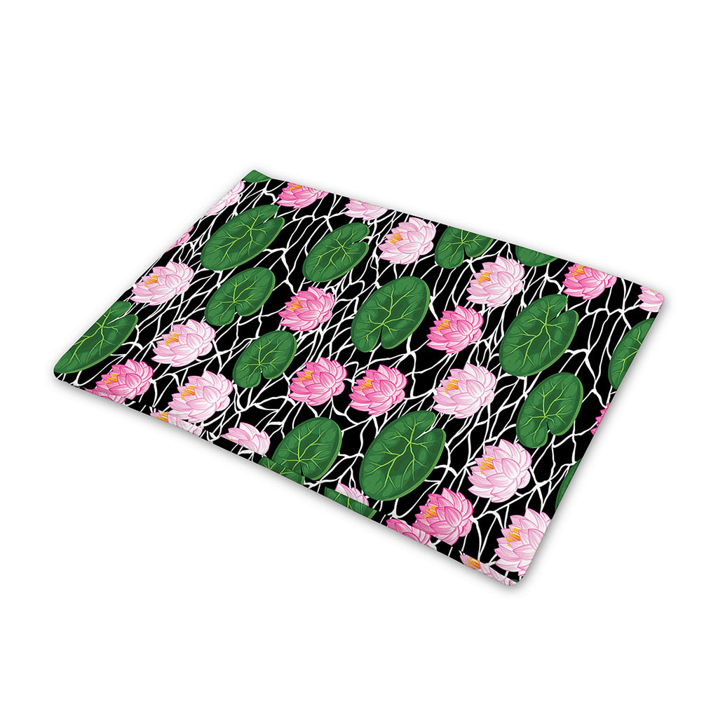 Lotus Flower And Leaf Pattern Print Pet Cooling Mat Cover