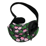 Lotus Flower And Leaf Pattern Print Pet Sling Carrier