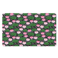 Lotus Flower And Leaf Pattern Print Polyester Doormat