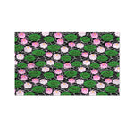 Lotus Flower And Leaf Pattern Print Polyester Flag