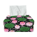 Lotus Flower And Leaf Pattern Print Rectangle Tissue Box Cover