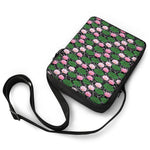 Lotus Flower And Leaf Pattern Print Rectangular Crossbody Bag